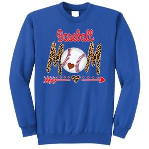 Baseball Mom Love Arrow Leopard Sweatshirt