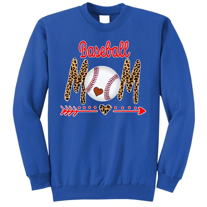 Baseball Mom Love Arrow Leopard Sweatshirt