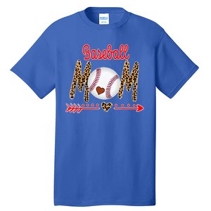 Baseball Mom Love Arrow Leopard Tall T-Shirt