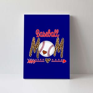 Baseball Mom Love Arrow Leopard Canvas