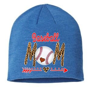 Baseball Mom Love Arrow Leopard Sustainable Beanie