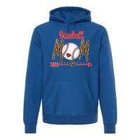 Baseball Mom Love Arrow Leopard Premium Hoodie