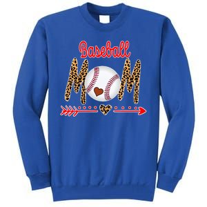 Baseball Mom Love Arrow Leopard Tall Sweatshirt