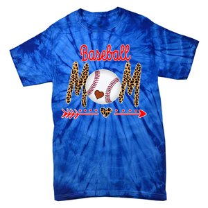 Baseball Mom Love Arrow Leopard Tie-Dye T-Shirt