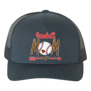 Baseball Mom Love Arrow Leopard Yupoong Adult 5-Panel Trucker Hat