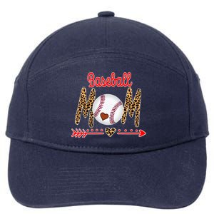 Baseball Mom Love Arrow Leopard 7-Panel Snapback Hat