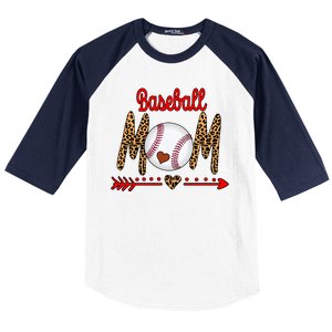 Baseball Mom Love Arrow Leopard Baseball Sleeve Shirt