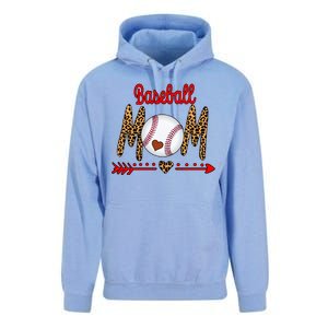 Baseball Mom Love Arrow Leopard Unisex Surf Hoodie