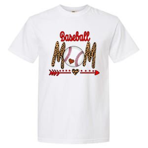 Baseball Mom Love Arrow Leopard Garment-Dyed Heavyweight T-Shirt