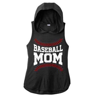 Baseball Mom Sports Fan Ladies PosiCharge Tri-Blend Wicking Draft Hoodie Tank