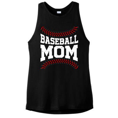 Baseball Mom Sports Fan Ladies PosiCharge Tri-Blend Wicking Tank