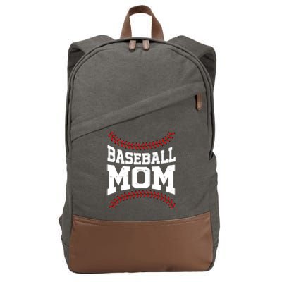 Baseball Mom Sports Fan Cotton Canvas Backpack