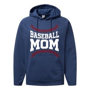 Baseball Mom Sports Fan Performance Fleece Hoodie