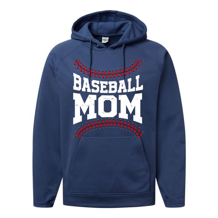 Baseball Mom Sports Fan Performance Fleece Hoodie