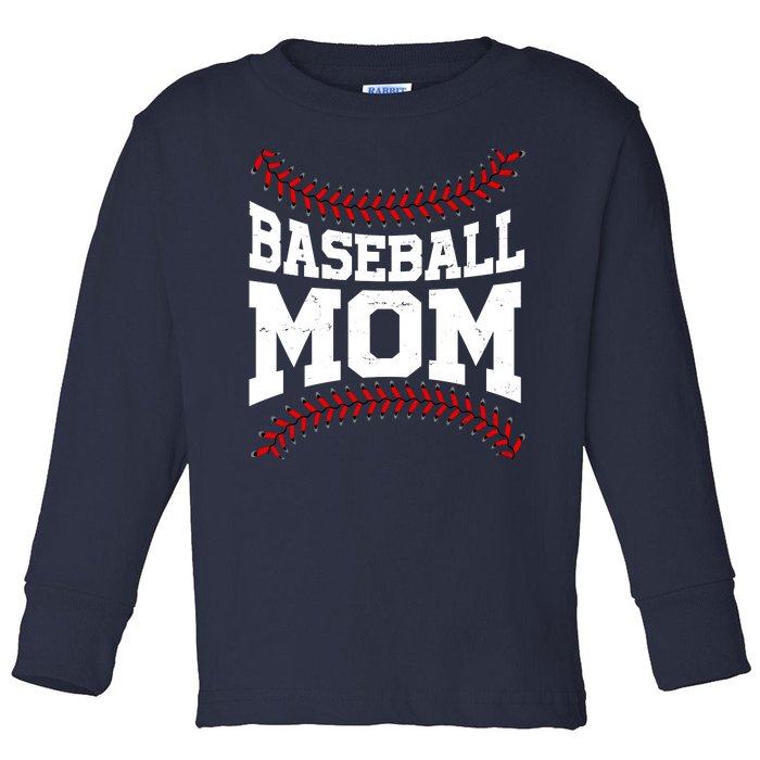 Baseball Mom Sports Fan Toddler Long Sleeve Shirt