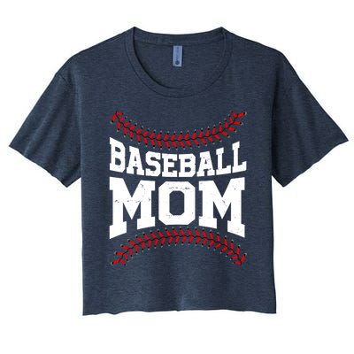 Baseball Mom Sports Fan Women's Crop Top Tee