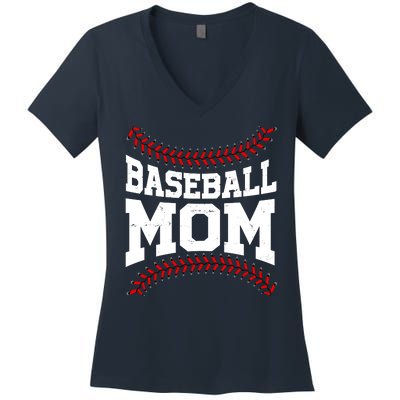 Baseball Mom Sports Fan Women's V-Neck T-Shirt