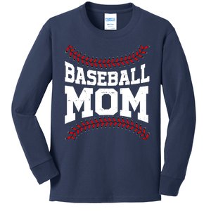 Baseball Mom Sports Fan Kids Long Sleeve Shirt