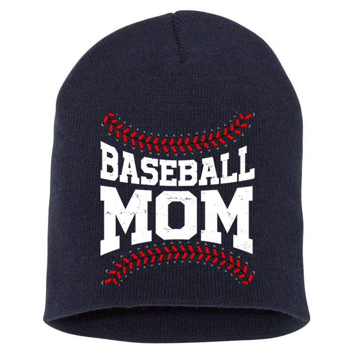 Baseball Mom Sports Fan Short Acrylic Beanie