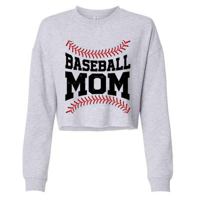 Baseball Mom Sports Fan Cropped Pullover Crew