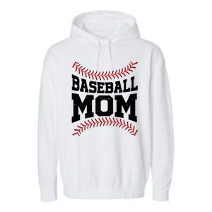 Baseball Mom Sports Fan Garment-Dyed Fleece Hoodie