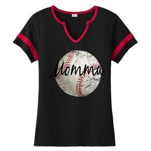 Baseball Momma Ladies Halftime Notch Neck Tee