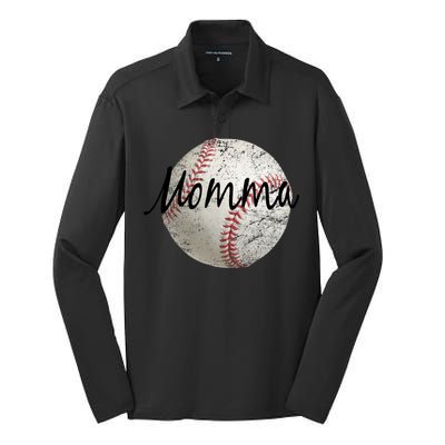 Baseball Momma Silk Touch Performance Long Sleeve Polo