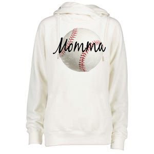 Baseball Momma Womens Funnel Neck Pullover Hood