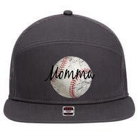 Baseball Momma 7 Panel Mesh Trucker Snapback Hat