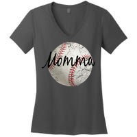 Baseball Momma Women's V-Neck T-Shirt