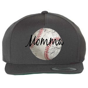 Baseball Momma Wool Snapback Cap