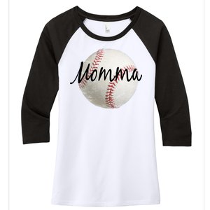 Baseball Momma Women's Tri-Blend 3/4-Sleeve Raglan Shirt