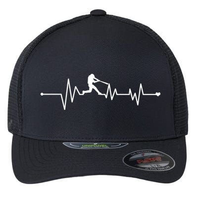 Baseball Player Heartbeat Flexfit Unipanel Trucker Cap