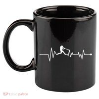 Baseball Player Heartbeat 11oz C Handle Ceramic Mug