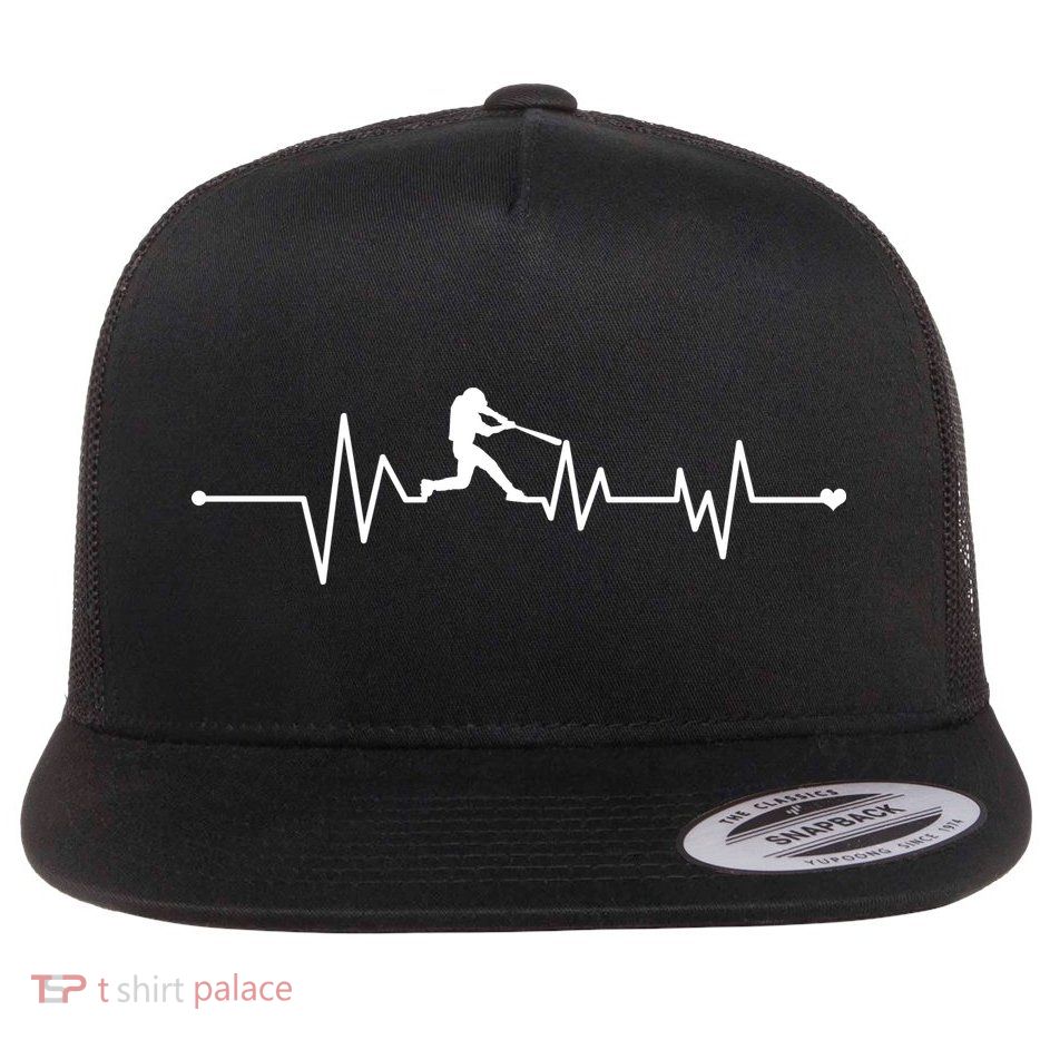 Baseball Player Heartbeat Flatbill Hat