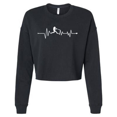 Baseball Player Heartbeat Cropped Pullover Crew