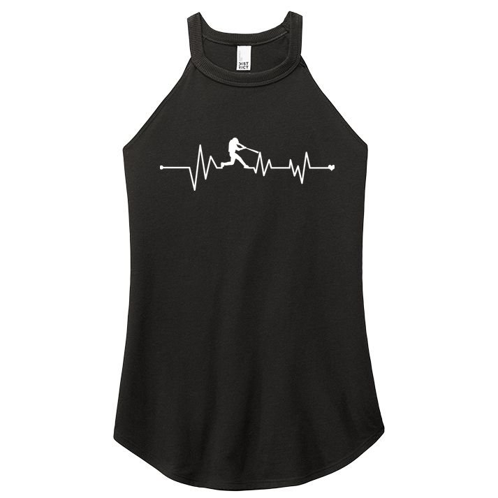 Baseball Player Heartbeat Women's Perfect Tri Rocker Tank