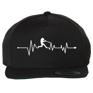 Baseball Player Heartbeat Wool Snapback Cap