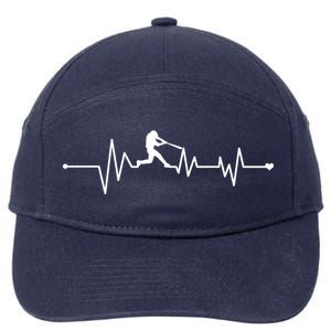 Baseball Player Heartbeat 7-Panel Snapback Hat