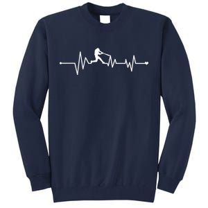 Baseball Player Heartbeat Tall Sweatshirt