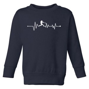 Baseball Player Heartbeat Toddler Sweatshirt