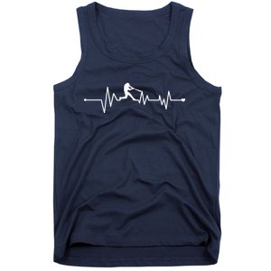 Baseball Player Heartbeat Tank Top