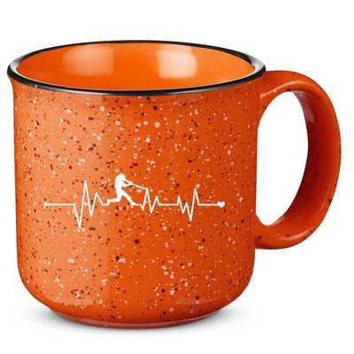 Baseball Player Heartbeat 15oz Campfire Ceramic Mug