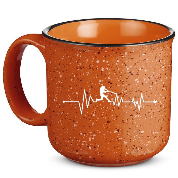 Baseball Player Heartbeat 15oz Campfire Ceramic Mug