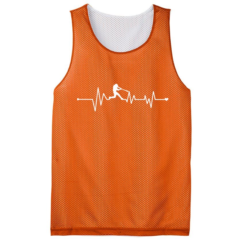 Baseball Player Heartbeat Mesh Reversible Basketball Jersey Tank