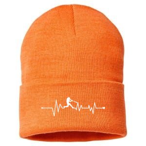 Baseball Player Heartbeat Sustainable Knit Beanie