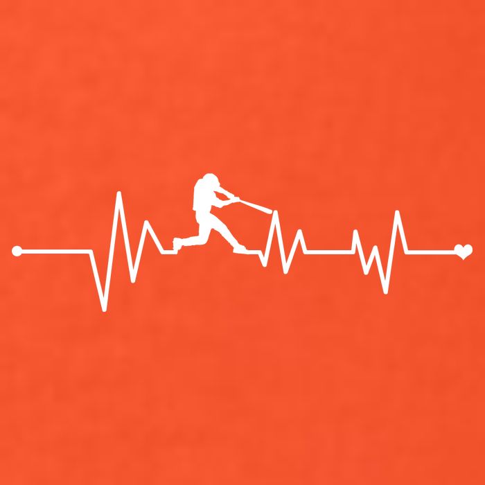 Baseball Player Heartbeat Golf Towel