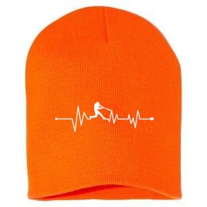 Baseball Player Heartbeat Short Acrylic Beanie