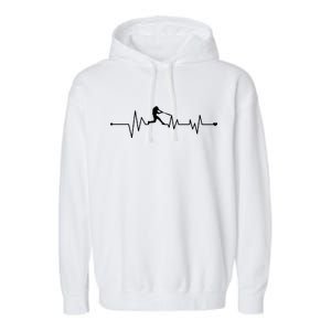 Baseball Player Heartbeat Garment-Dyed Fleece Hoodie