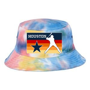 Baseball Player Silhouette Houston Flag Tie Dye Newport Bucket Hat